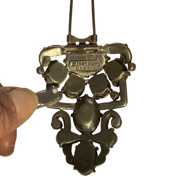 Eisenberg Original Rhinestone Brooch Fur Clip - Picture 4 of 8